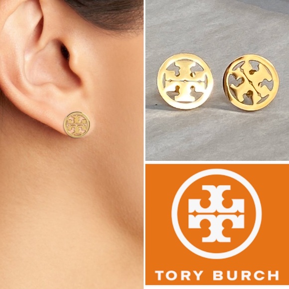 Tory Burch Jewelry - 🔥TORY BURCH🔥 Gold Circle Logo Stud Earrings